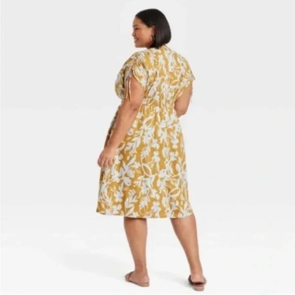 XL Ava & Viv Floral Sun Dress in YELLOW & Pale Blue ☀️ - Picture 2 of 8